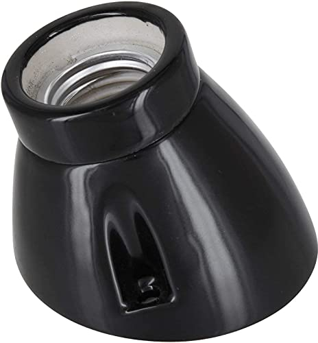 Porzellan Aufbauleuchte E27, Glasur schwarz