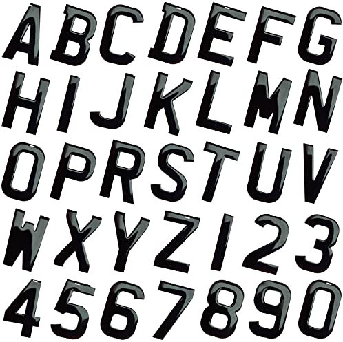 Gel 3D Number Plate Letters - 12 Digits - Self Stick On 4D Single Layer Gel
