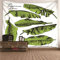 Aotiwe Wandteppich Schlafzimmer, Wanddekoration Schlafzimmer Modern Pflanzenthema Bananenblätter aus Polyester Weiß 150X150Cm