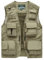 Sukany Chaleco de malla para hombre, para actividades al aire libre, safari, pesca, viajes, viajes, con múltiples bolsillos, caqui, XL