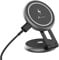 PETERONG Magnetic Wireless Car Charger Compatible with MagSafe Charger for Tesla Model 3/Y, Car Phone Holder Foldable Invisible Cradle Stand Sticky Adhesive 360° for iPhone 16/15/14/13/12(Gray)