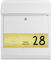 banjado® Briefkasten personalisiert mit graviertem Namensschild in Gold/Briefkasten weiß 39x47x14cm / Briefkasten mit Hausnummer, Namen & Motiv glückliche Regenwolken/Briefkasten mit Zeitungsfach