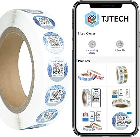 1000 Stück Aufkleber für QR-Code Markenschutz Authentizitätsabfrage Aufkleber 1000PCS Smart 3D Code Etikett mit kostenlosem Back-End System 22 * 22mm (blau)