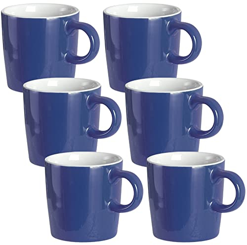 homEdge Pro 210CEC060223 Espressotasse, 120 ml, Demitasse für Espresso, Tee, 6 Stück, Marineblau