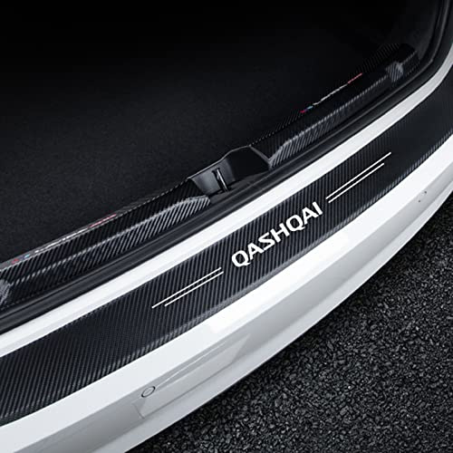 EAGLEG Auto Stoßstange Folie für NIS-san Qashqai J10 J11, Kohlefaser Kratzer Hinten Kofferraumschutz Trim Aufkleber Ladekantenschutz Einstiegsleisten Kantenschutz Styling Zubehör,Black