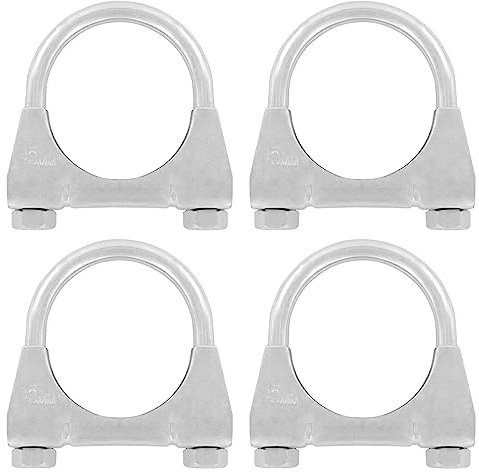 4er Set U Bügel Rohrschellen M8 x 45mm extrem belastbare Montageschellen aus verzinktem Stahl (4 Stk. M8 x 45 mm)