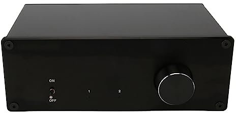 Conmutador de Altavoz Pasivo Amplificador, Conmutador Selector HiFi sin Pérdidas 1 en 2 Salidas o 2 en 1 Salida Interruptor de Audio Antiinterferencias para Compartir Audio (Enchufe de la UE)