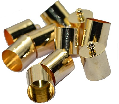 10 Messing Endperle Kappe für 9 mm 10 mm Schnur Schmuck Halskette Erkenntnisse Licht Gold