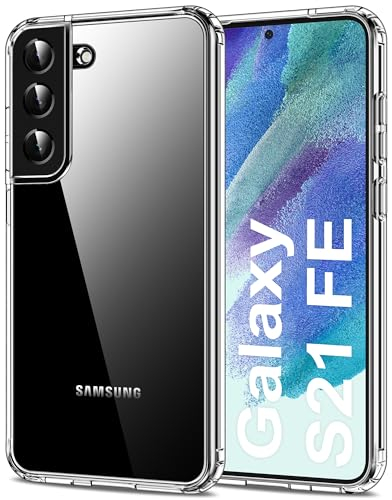 HOOMIL Cover per Samsung Galaxy S21 FE 5G 6,4 Pollici, Custodia Anti-Ingiallimento, Antiurto e Anti-Graffi, Retro Rigida Trasparente - Crystal Clear