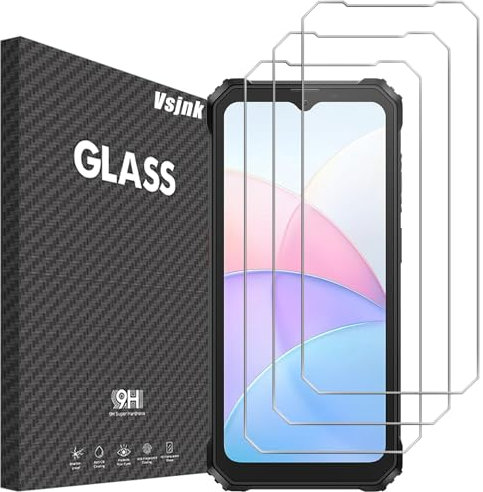 Vsjnk Verre trempé Compatible avec Blackview BV6200 / BV6200 Pro/ BV6200 Plus Film protection ecran,3 Pièces protector HD Vitre 9H Dureté Glass Sans Bulles Anti-Rayures
