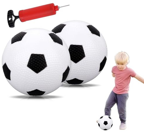 Roontin 2 Pack Mini Football - 5.5inch Toddler Football Inflatable Soccer Ball With Air Pump for Toddlers & Babies