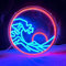 DAKABUKA Insegna al neon dimmerabile con sole sul mare, luce al neon per decorazione da parete, per camera da letto, camera da letto, ufficio, bar, festa di compleanno, Natale (blu rosso)