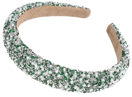 Damen Strass Glitzer Stirnband, funkelnde Pailletten Dekoration, Mode Damen Hut Schmuck, gepolsterte Haarbänder Damen Haarschmuck Mädchen Haarbänder (grüner)