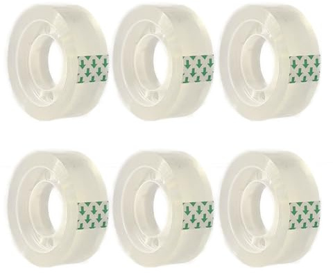 Liaogo 6 Rolls Transparent Tape Refills Rolls, Clear Tape, 3/4 x 1000 in, 1 in Core Gift Wrapping Tape for Office, Home, School