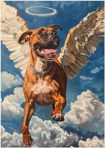 Angel Boxer Dog Jigsaw Puzzle 300/500/1000 Piece - Pet Memorial to Your Beloved Boxer Dog (1000pc (50×75cm))
