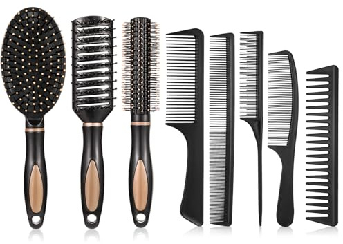 8 Pack Hair Brush Set, Women's Detangling Paddle Brush for Wet & Curly Hair | Paddle Hair Brush Anti-Static Hair Brushes for Salon & Home Supplies