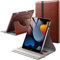 JETech Drehbare Hülle für iPad 9/8/7 (10,2 Zoll, Modell 2021/2020/2019, 9./8./7. Generation) mit Stifthalter, 360 Grad Drehbare PU Leder Folio Schutzhülle (Braun)