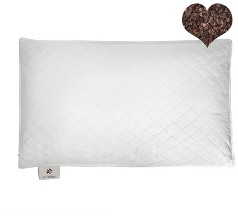 FelizMax Almohada de cáscaras de trigo sarraceno con funda (tamaño japonés (14 x 20 pulgadas)