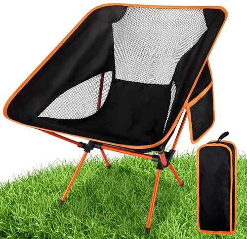 UCAMP Silla Plegable de Camping Ultraligera y Compacta - Portátil Con Bolsa de Almacenamiento Para Jardín, Playa, Pesca, Viajes y Senderismo