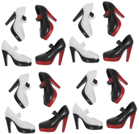 BESTonZON Nanana Puppenschuhe Puppenschuhe Miniatur 8 Puppenschuhe Kleines Schuhspielzeug Mini- Kinderspielzeug Kinder Kid Toys High Heels Kleines Mit Hohen Absätzen Miniatur-schuhspielzeug Plastik