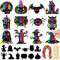 Leesgel 60 Stück Halloween Fledermaus Kratzbilder Kinder Kratzpapier,Halloween Kratzbilder Bastel Set für Kinder,Kratzpapier Regenbogen Kinder mit Holzstab und Band für Halloween Party Dekoration