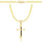 AMAR OPRAVA Gold Damen/Herren Kette mit einem 925/585 Kreuz, original geflochten, Breite 3,8 mm, Goldkette- Halskette, kreuz kette gold 585, 50 cm