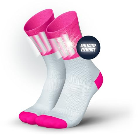 INCYLENCE High-Viz Reflektierende Laufsocken, Pink, Größe 39-42