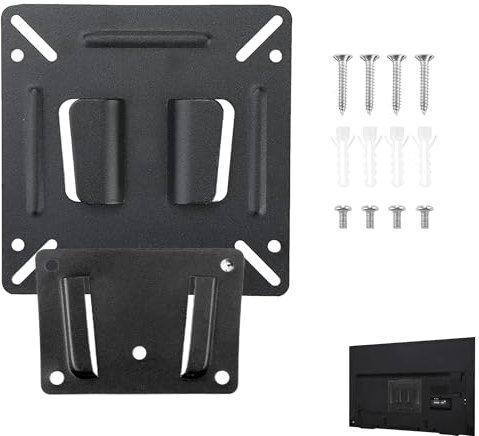 1SET 14-27 Inch Monitor Wall Mount Ultra Slim Fixed Monitor Wall Bracket Wall Versatile Replacement Monitor Mount with Max VESA 100×100 mm for Most 14-27 inch LED/LCD/OLED/Plasma TV up to 30lbs