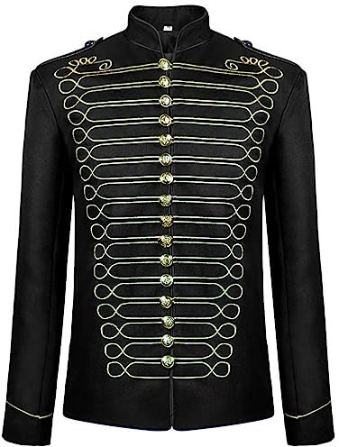 Steampunk Herren,Mittelalter KostüM Herren Schlagzeuger-Uniform Viktorianisches KostüM Herren Gehrock Mittelalter Für Karneval KostüMe Herren Party Cosplay Kleidung