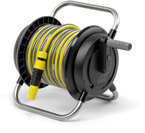 Kärcher Hose Carrier HR 2.10 Set: Complete Set for Comfortable Watering, 10 m Kärcher Garden Hose, Couplings, Tap Adapter and Syringe, Black