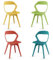 HOMASIS Set di 4 Sedie Sala da Pranzo, Sedie Cucina Moderne in Plastica con Piedini Antiscivolo e Schienale Cavo, Adatto per Soggiorno, Ufficio, Asilo Nido, Capacità di Carico 150 kg, Colorato