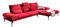 KAWOLA Ecksofa Kimi 3-Sitzer Sofa in L-Form mit Recamiere rechts, Stoffbezug Rot – Big Sofa, Wohnlandschaft - 300cm Breite