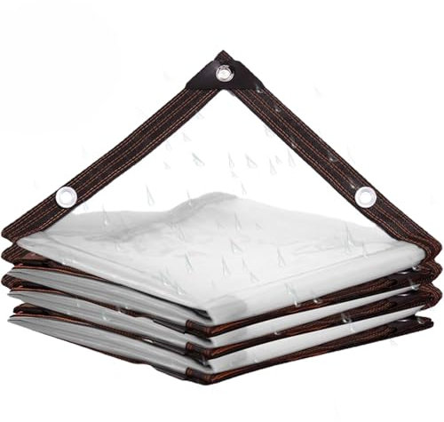 chrtyum Telo PVC occhiellato Telo Trasparente for Esterni 15x15m, Telo di plastica Impermeabile, Telo Trasparente for pergolato, Telo di plastica Trasparente for Serra, con Occhielli e Corda(7x7m)