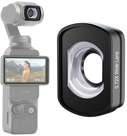 ALILUSSO 112° Wide Angle Lens Compatible with DJI Osmo Pocket 3 Creator Combo Accessories, Expanded FOV of 108°, Magnetic Coated Aspherical Action Camera Lens