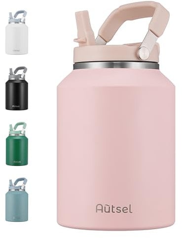 Autsel 2 litro Botella Agua Acero Inoxidable Botella Termica Deportiva Termo sin BPA con Doble Aislamiento