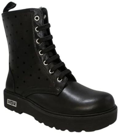 Anfibio Traforato Donna Cult Young Black T-170 Anfibi Neri Stivali Alti Traforati Battistrada Dentellato Altezza 3.5 Cm (Nero, Sistema Taglie Calzature EU, Adulto, Donna, Numero, Media, 35)