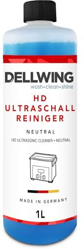 Dellwing HD Ultraschallreiniger 1 l, neutrales Reinigungs-Konzentrat für Schmuck, Münzen, Gold, Made in Germany