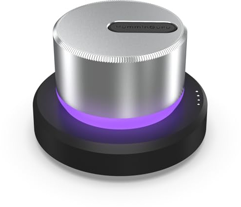 HumminGuru LUMI - Stabilizzatore di Peso e Tester di Velocità per Giradischi, 33/45/78 RPM, Disco Stroboscopico e Luce, 300 g, Morsetto in Alluminio LP per Peso, Lampada a 9 LED a Luce Ambientale