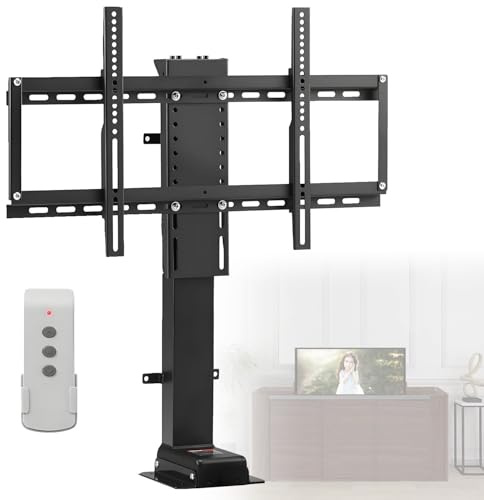 GLBMXDD 360°Rotating Electric TV Lift,Motorized TV Lift Mount,Telescopic Electric TV Lift Mount with Auto Lifting,Capacity 176.37lbs Can Be Hidden in A Cabinet,for Home Office