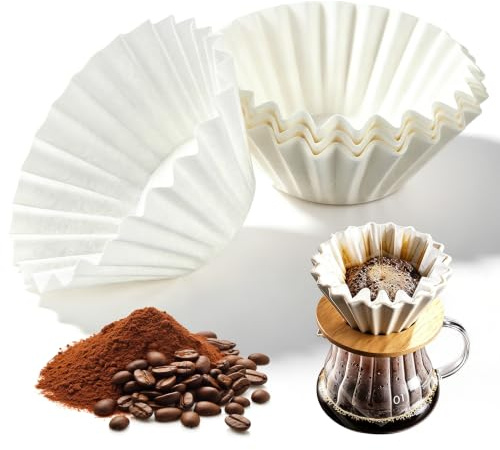 100 Stück Korbfilter Kaffeefilter Papier, 110/250mm Universelle Korbfilterpapier Kaffee, Kaffeepapierfilter Ersatz, Filterkaffeemaschinen für Haushalt, Büro, Café Nutzung