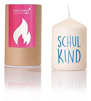 kerzilein Flämmchen Spruchkerze blau Schulkind