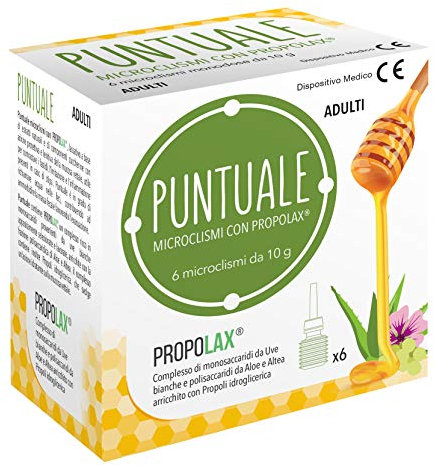 Nova Puntuale 6 Microclismi Con Prolax Adulti, Bianco, 10 g (Confezione da 6), 60 Grammo
