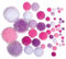 Rayher 76530000 Metallic-Pompons, 50 Stück, versch. Größen, sortiert, pink/weiß, One Size