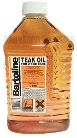 Bartoline Teak Oil 2L by Bartoline - Wood protector Oil - Protects Garden furniture, Wooden kitchen units Worktops etc