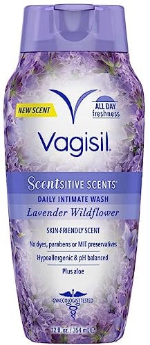 Vagisil Scentsitive Scents Daily Feminine Intimwäsche für Frauen, plus Aloe, ganztägige Frische, hypoallergen, hautfreundlicher Lavendel-Wildblumenduft, 354 ml (Verpackung kann variieren)