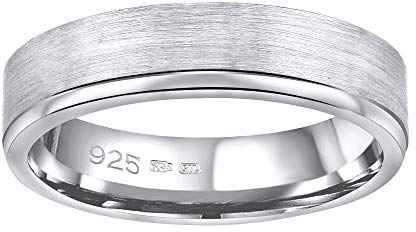 SILVEGO Damen und Herren Ehering aus 925 Sterling Silber MADEIRA