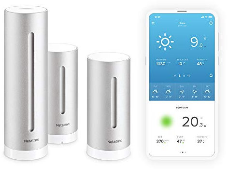 Pack Netatmo Weather Station Indoor Outdoor with Wireless Outdoor Sensor + one Additional Indoor Module - Compatible with Amazon Alexa