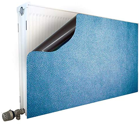 Smagnon Magnet Heizkörperverkleidung Heizkörperabdeckung Heizung Schutz Motiv Leder-Blau, Heizkörper Höhe:60 cm, Heizkörper Länge:70 cm