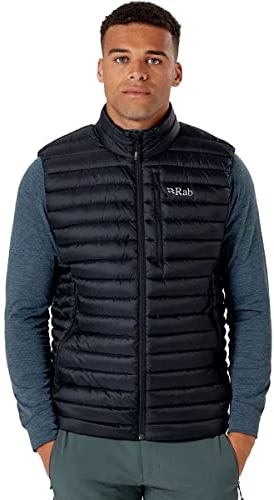 Rab Men's Microlight Vest - Warm Lightweight Down-Insulated Gilet for Trekking & Skiing - Black - Large