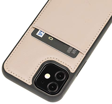 Venito Capri Leder-Schutzhülle kompatibel mit iPhone 12 Mini (5,4 Zoll) - extra sicher mit RFID-Blockierung & gepolsterter Rückabdeckung (Nude Pink)